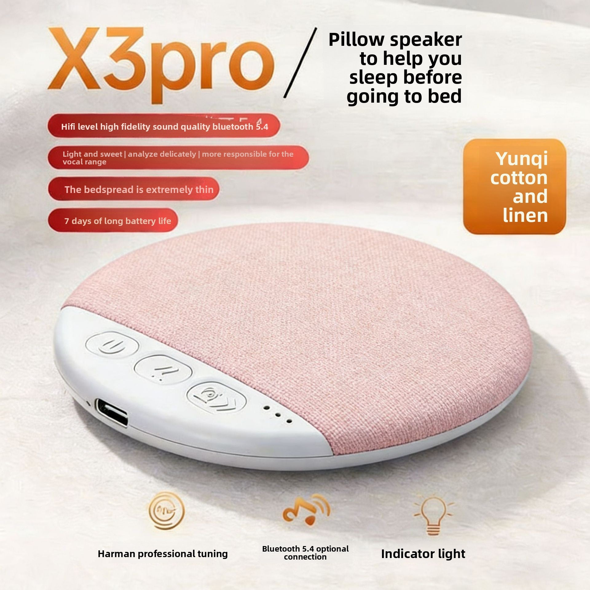 Bluetooth Speaker for Bedside Sleep
